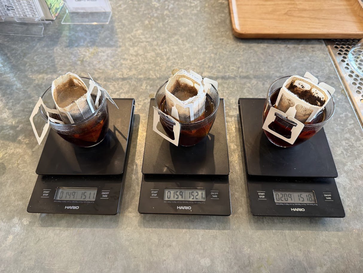 3パターン比較 ― 後半に近づき抽出量がほぼ同じになる