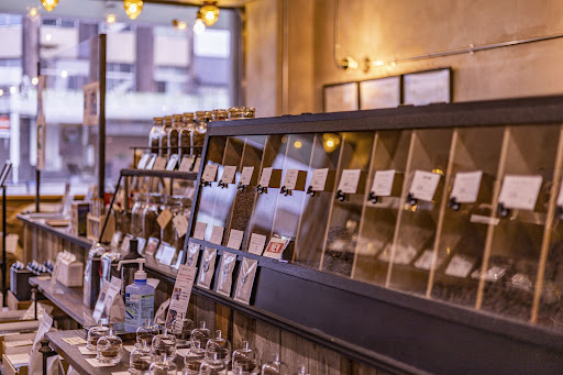 コーヒー豆ディスプレイ